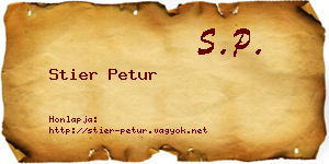 Stier Petur névjegykártya
